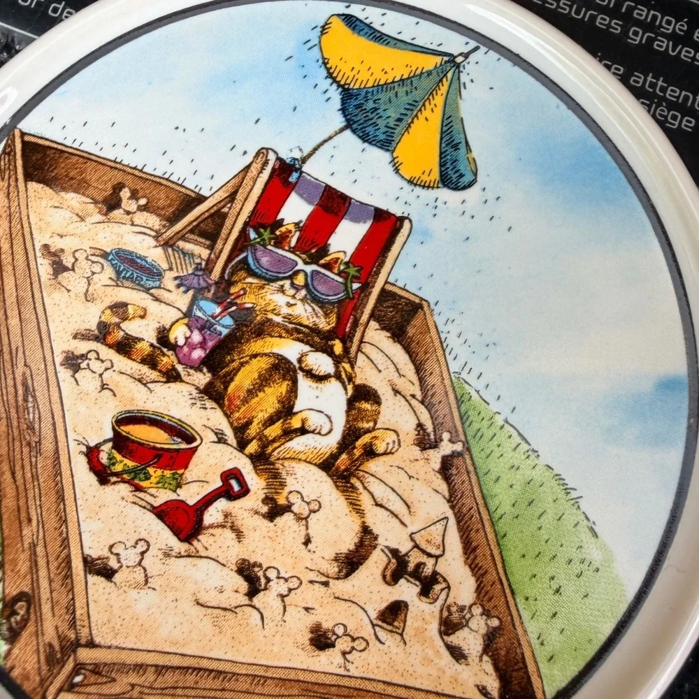 Gary Patterson Cat Coasters Set of 4 Clay Design Ceramic Whimsical Feline Art